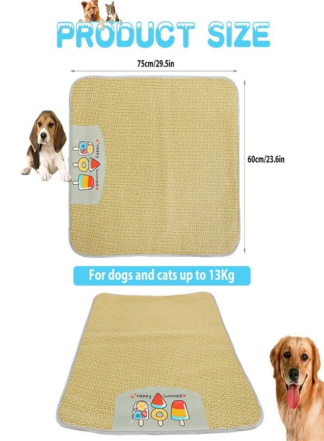 Qpets® Cat Bed Mats, Dog Cat Summer Mat & Sleeping Pad Rattan Cushion Pad, Pet Cool Summer Pad Washable Reusable Easy to Clean (75 * 60CM) - Image 2
